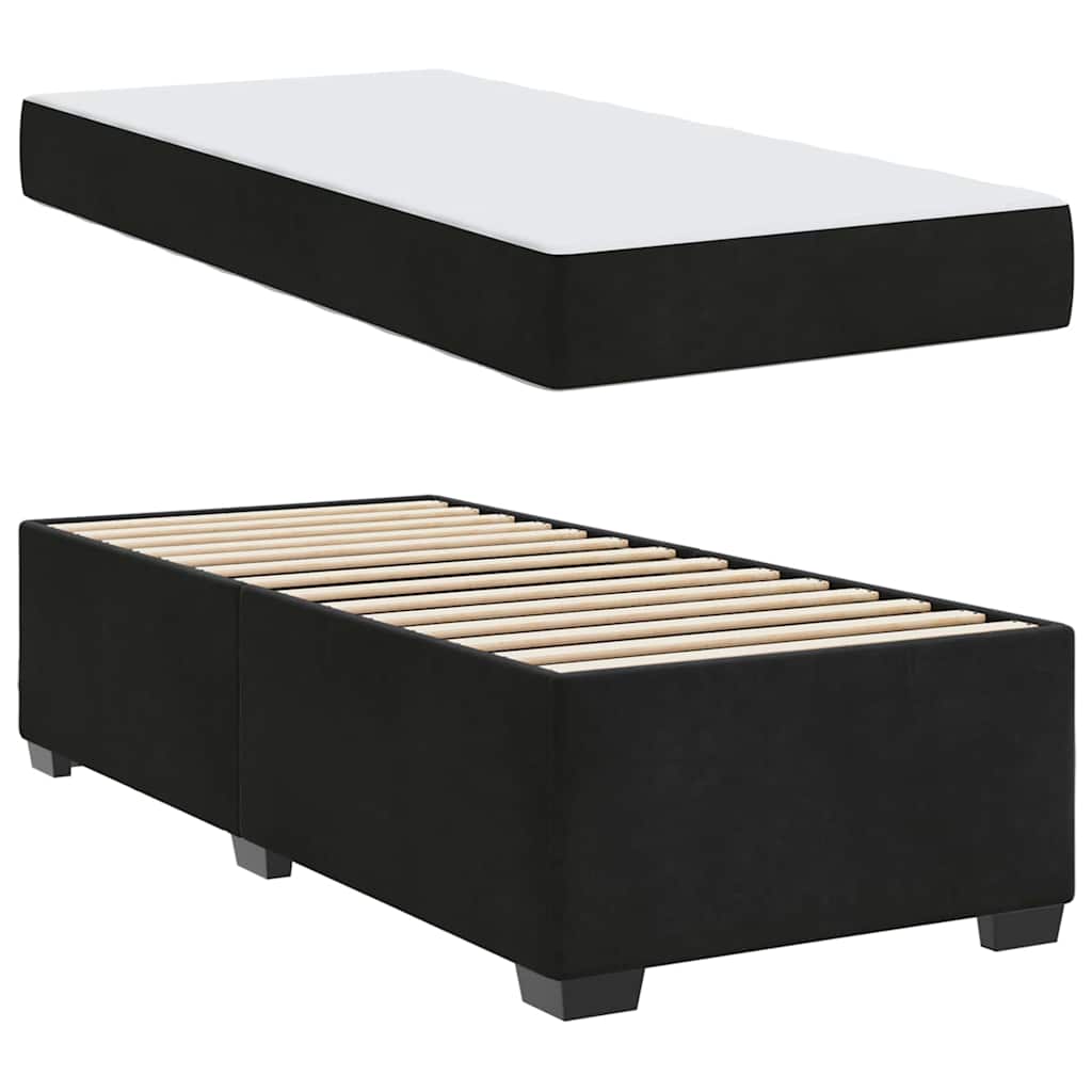 vidaXL Σκελετός κρεβατιού με στρώμα Μαύρο 90 x 190 cm Βελούδο