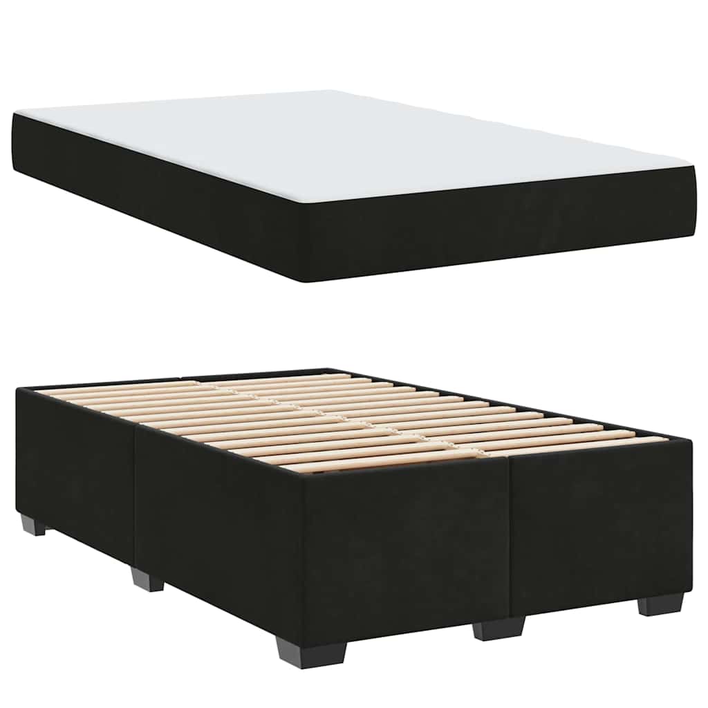 vidaXL Σκελετός κρεβατιού με στρώμα Μαύρο 120 x 190 cm Βελούδο