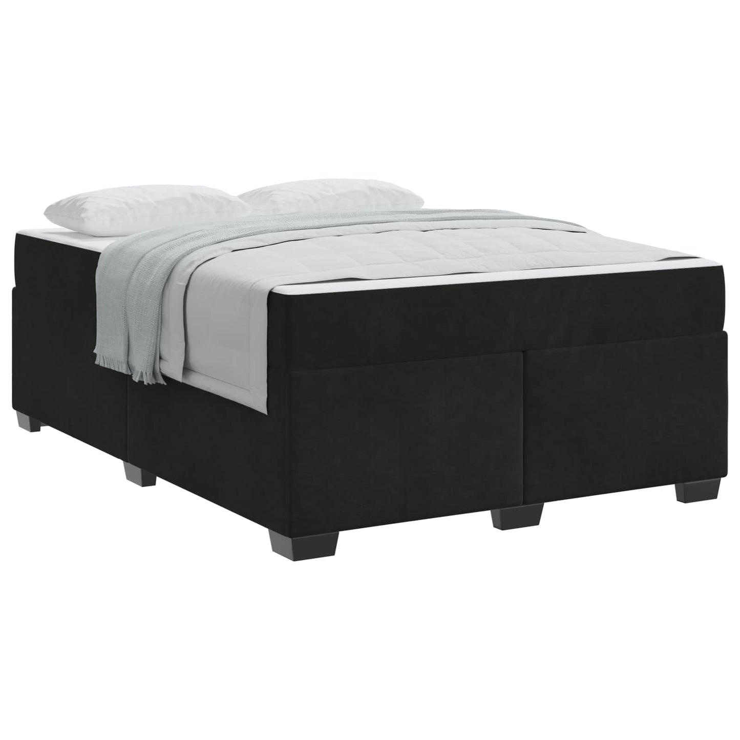 vidaXL Σκελετός Κρεβατιού με στρώμα Μαύρο 140 x 200 cm ύφασμα