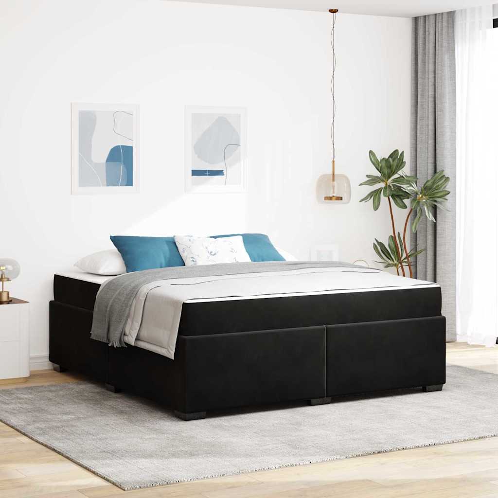 vidaXL Σκελετός Κρεβατιού με στρώμα Μαύρο 180 x 200 cm Βελούδο