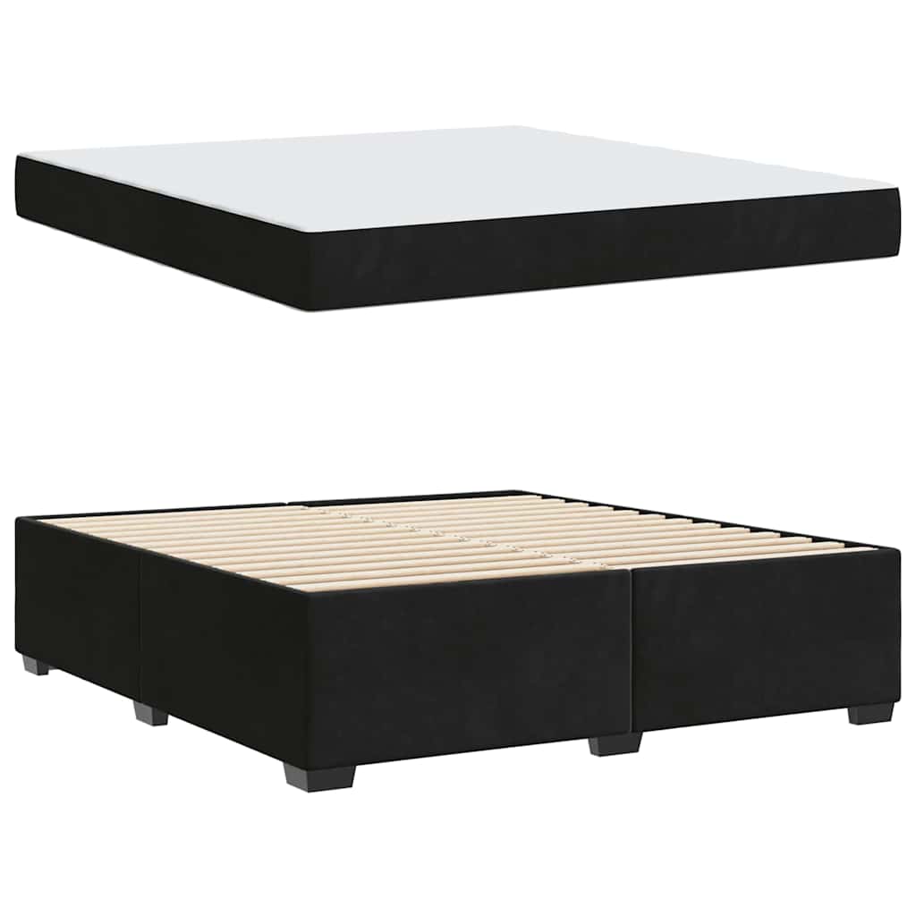 vidaXL Σκελετός Κρεβατιού με στρώμα Μαύρο 180 x 200 cm Βελούδο