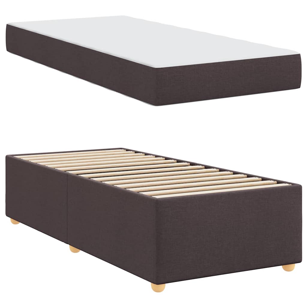 vidaXL Σκελετός Κρεβατιού με στρώμα Σκούρο Καφέ 80 x 200 cm ύφασμα