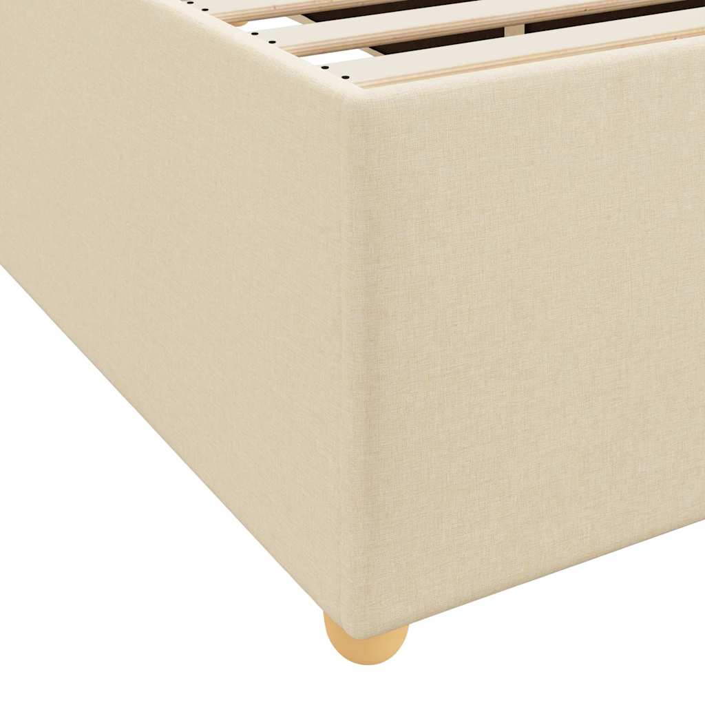 vidaXL Σκελετός Κρεβατιού με στρώμα Κρεμ 80 x 200 cm ύφασμα