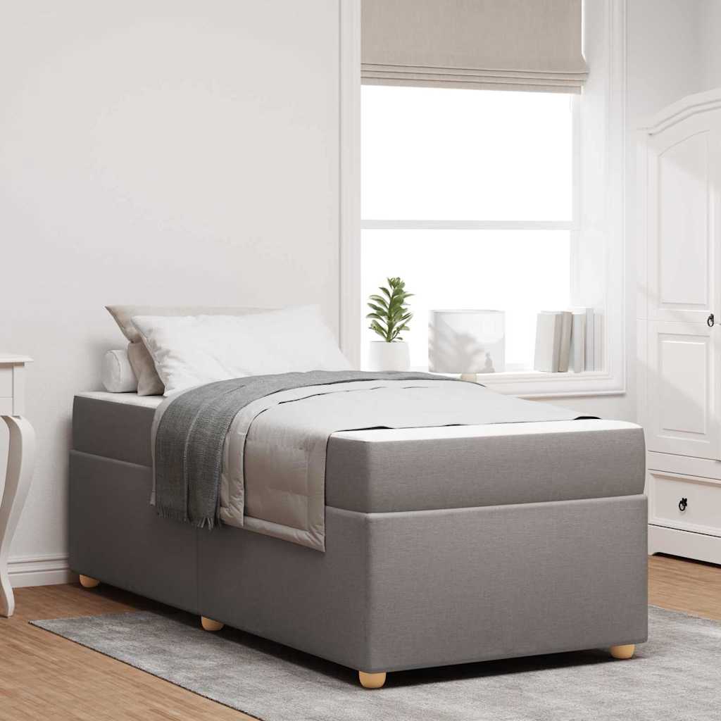 vidaXL Σκελετός Κρεβατιού με στρώμα Taupe 90 x 190 cm ύφασμα