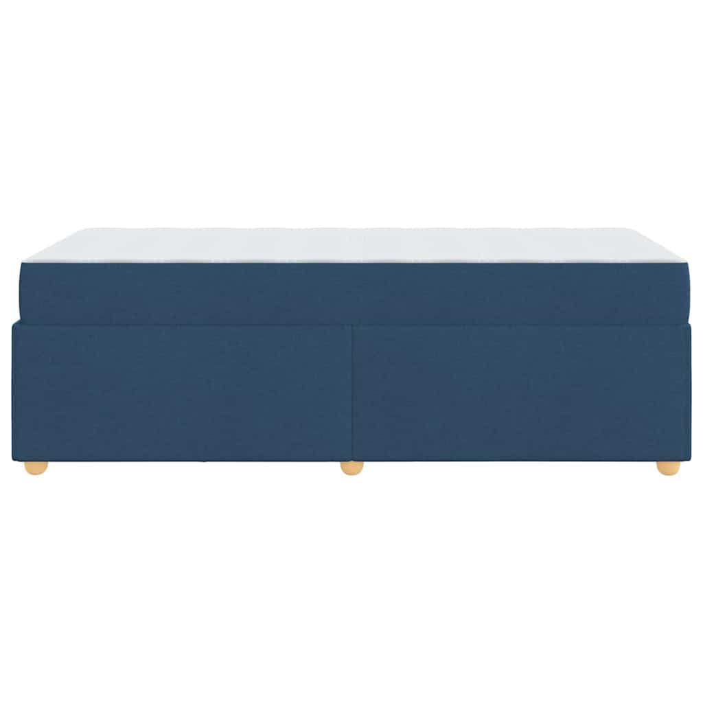 vidaXL Σκελετός Κρεβατιού με στρώμα Μπλε 90 x 190 cm ύφασμα
