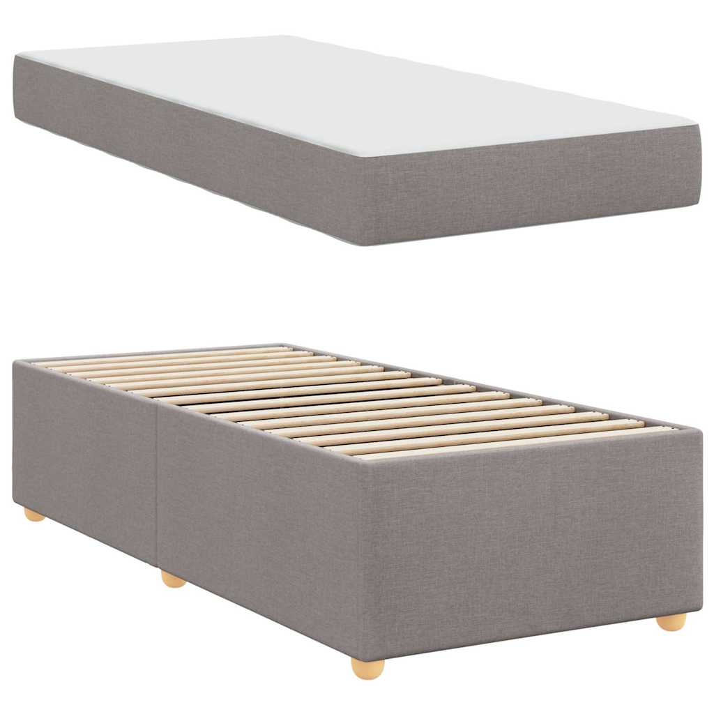 vidaXL Σκελετός Κρεβατιού με στρώμα Taupe 90 x 200 cm ύφασμα