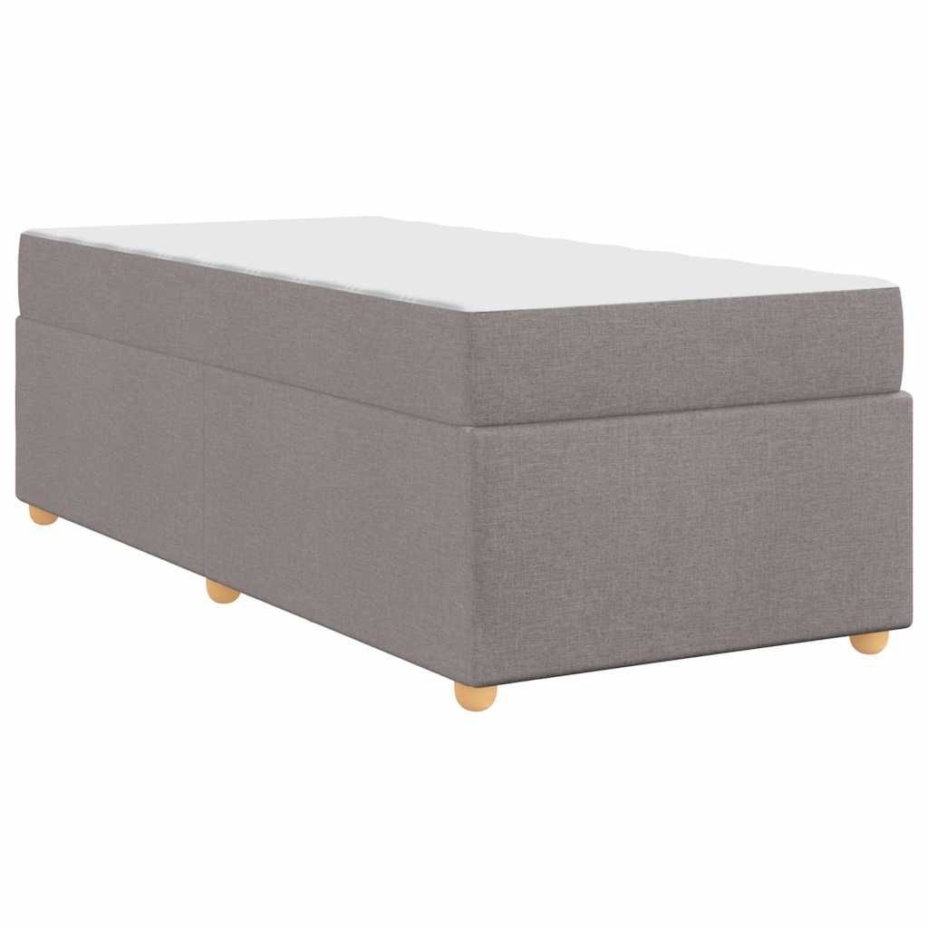 vidaXL Σκελετός Κρεβατιού με στρώμα Taupe 90 x 200 cm ύφασμα