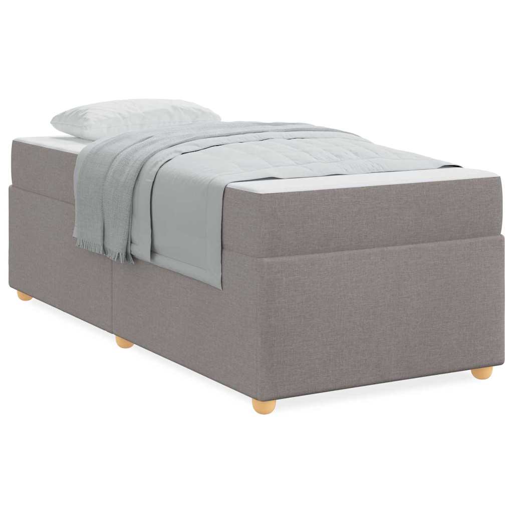 vidaXL Σκελετός Κρεβατιού με στρώμα Taupe 90 x 200 cm ύφασμα