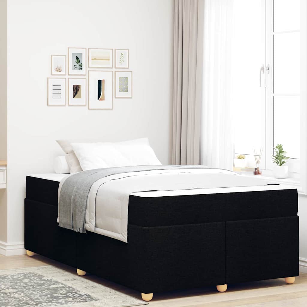 vidaXL Σκελετός Κρεβατιού με στρώμα Μαύρο 120 x 190 cm ύφασμα