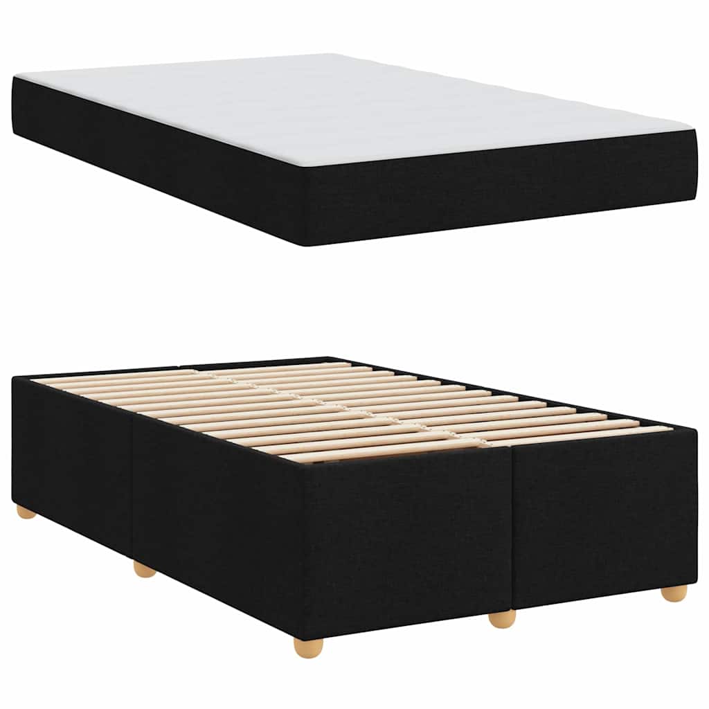vidaXL Σκελετός Κρεβατιού με στρώμα Μαύρο 120 x 190 cm ύφασμα