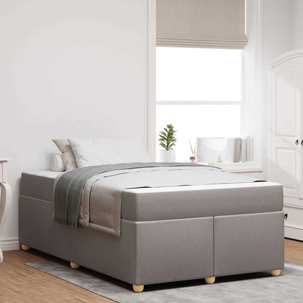 vidaXL Σκελετός Κρεβατιού με στρώμα Taupe 120 x 190 cm ύφασμα