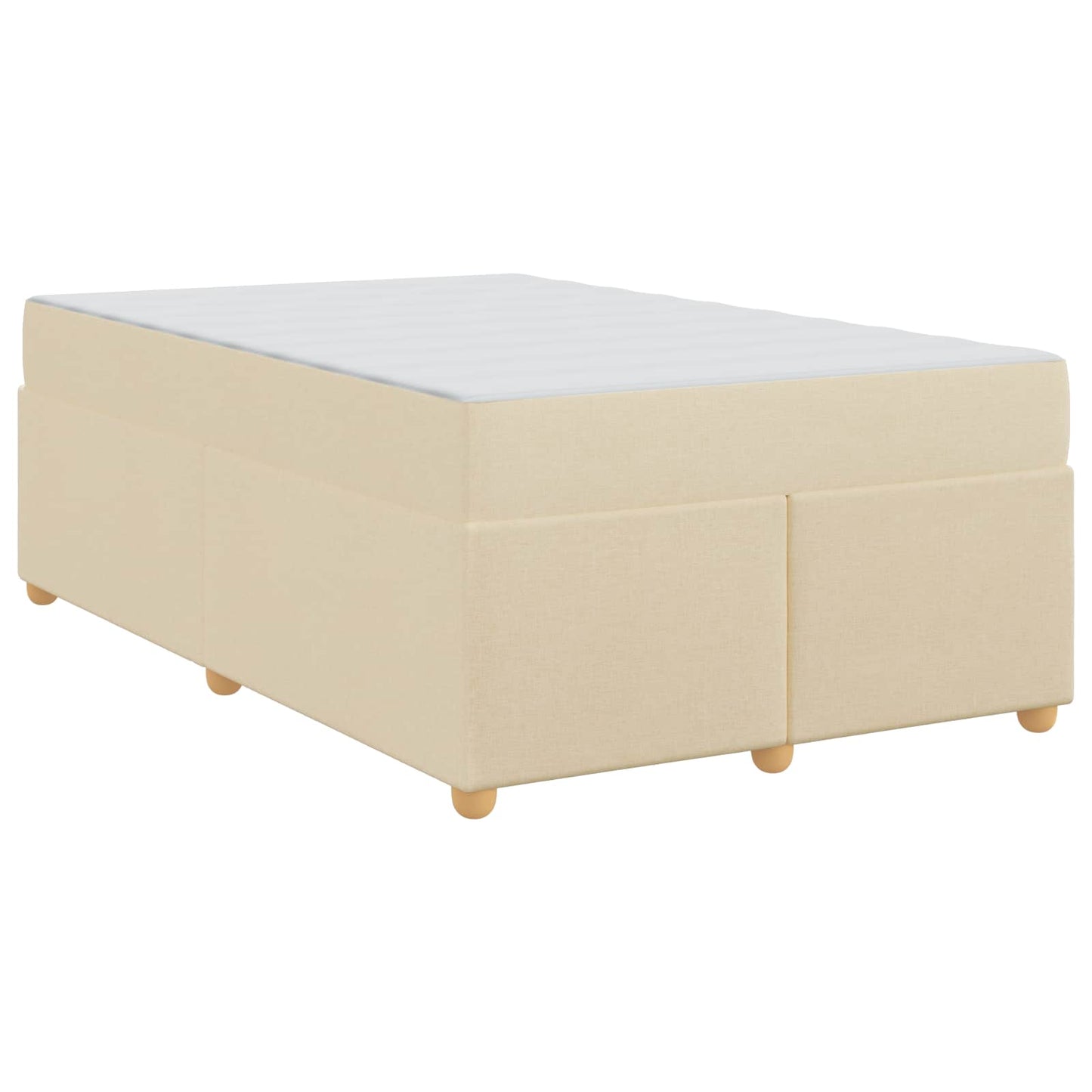 vidaXL Σκελετός Κρεβατιού με στρώμα Κρεμ 120 x 190 cm ύφασμα