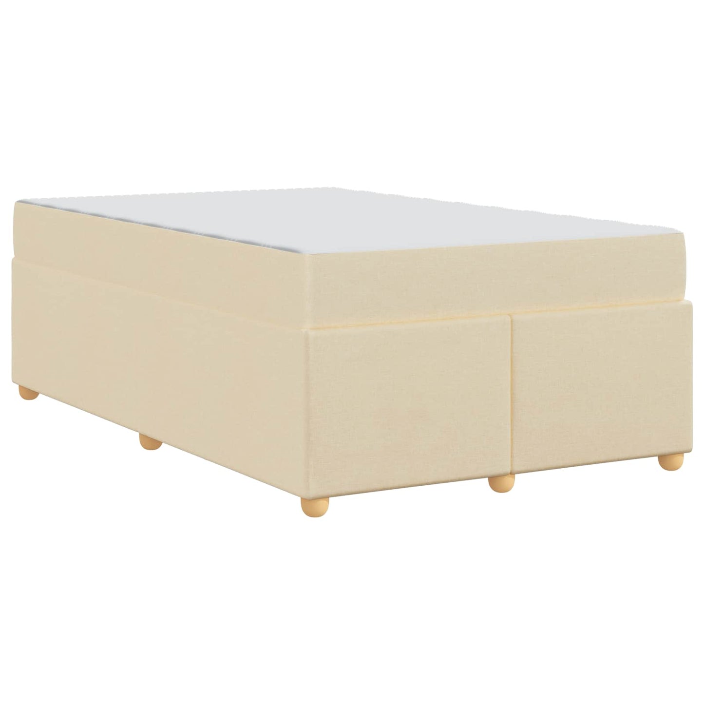 vidaXL Σκελετός Κρεβατιού με στρώμα Κρεμ 120 x 190 cm ύφασμα