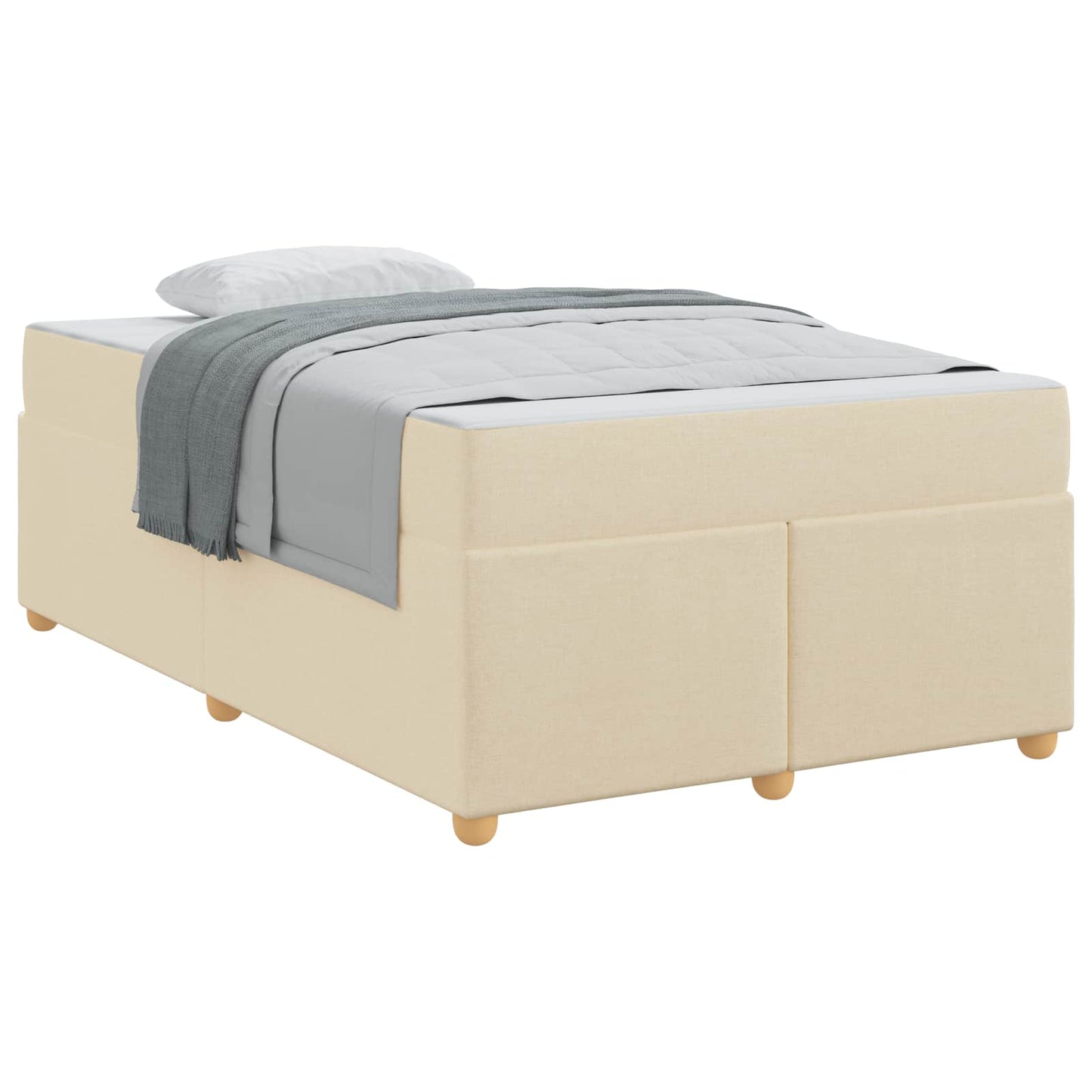 vidaXL Σκελετός Κρεβατιού με στρώμα Κρεμ 120 x 190 cm ύφασμα