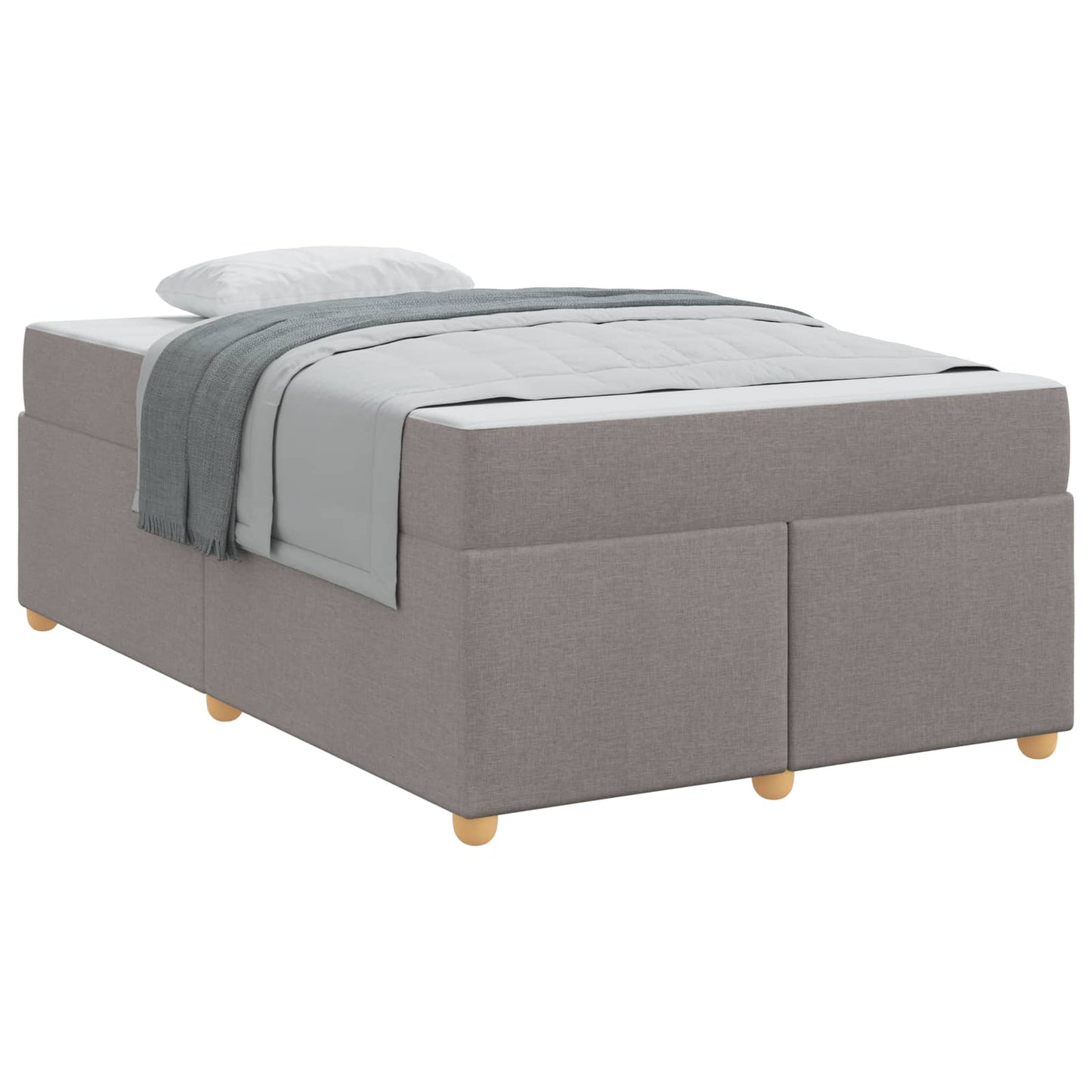 vidaXL Σκελετός Κρεβατιού με στρώμα Taupe 120 x 200 cm ύφασμα