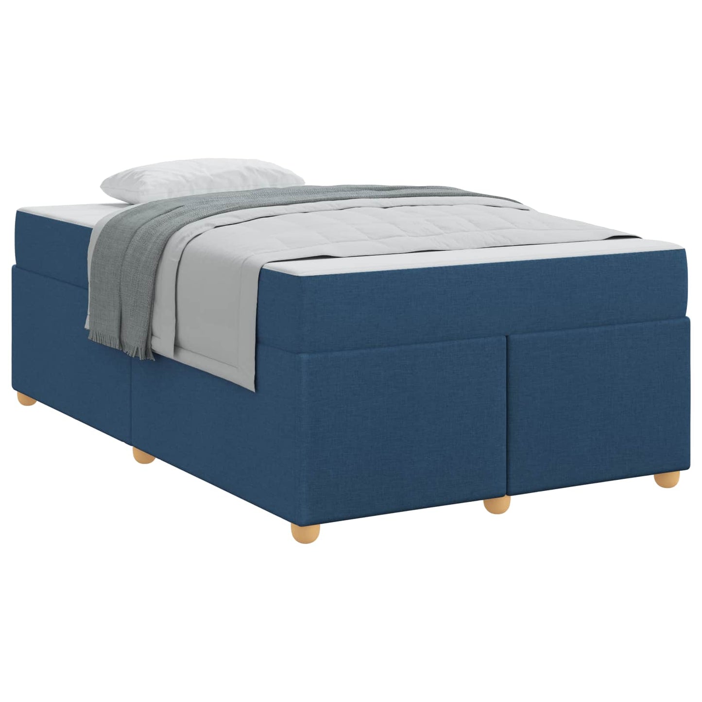 vidaXL Σκελετός Κρεβατιού με στρώμα Μπλε 120 x 200 cm ύφασμα