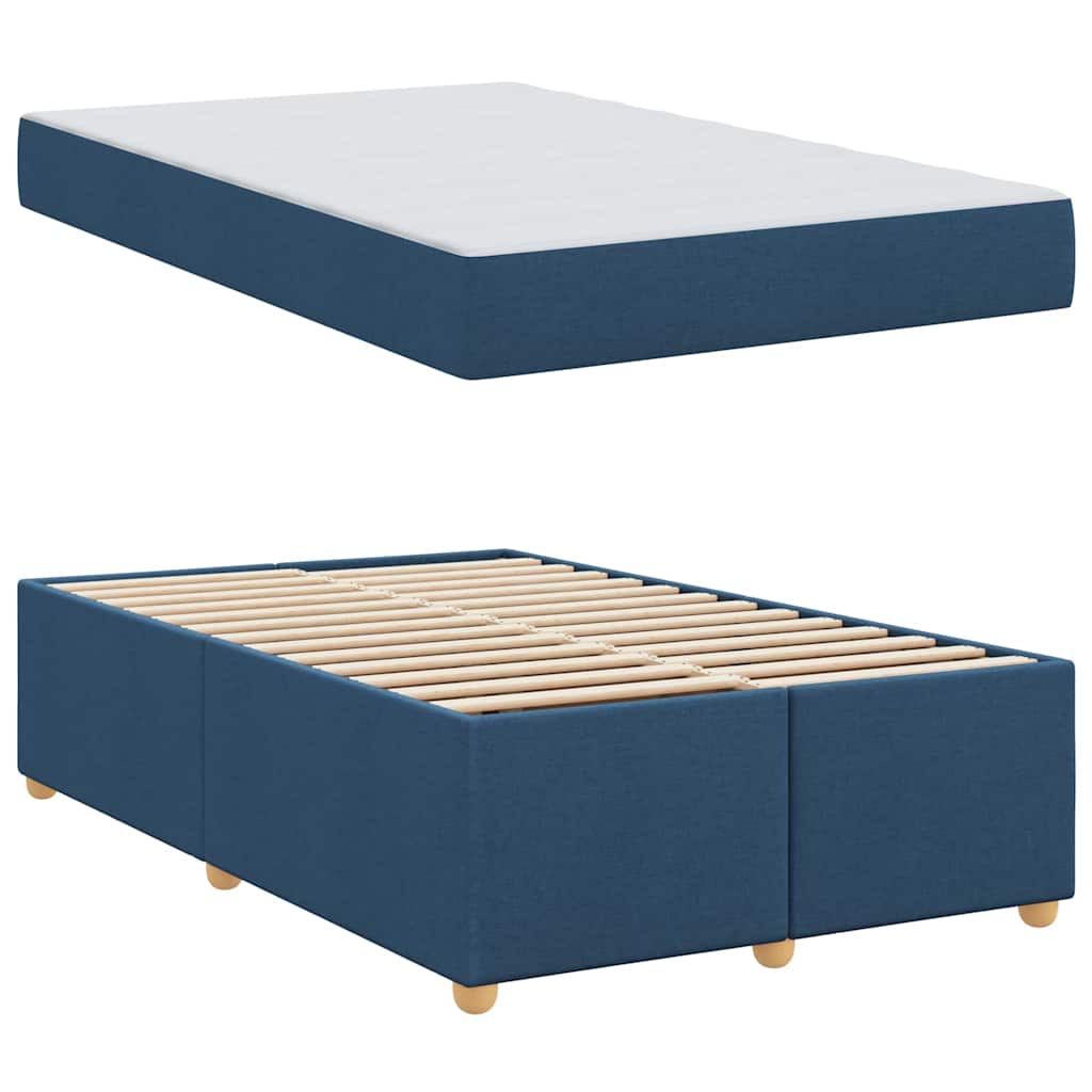 vidaXL Σκελετός Κρεβατιού με στρώμα Μπλε 120 x 200 cm ύφασμα