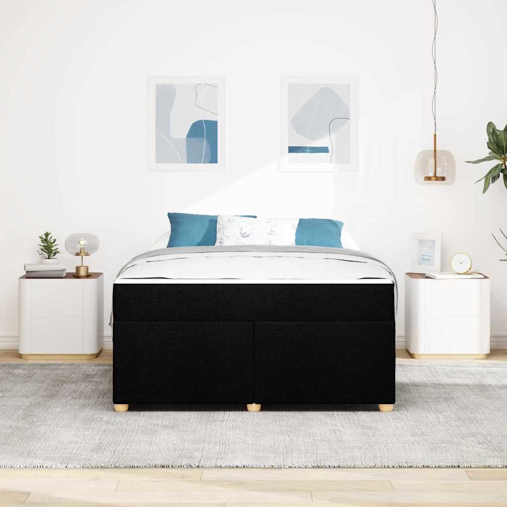 vidaXL Σκελετός Κρεβατιού με στρώμα Μαύρο 140 x 200 cm ύφασμα