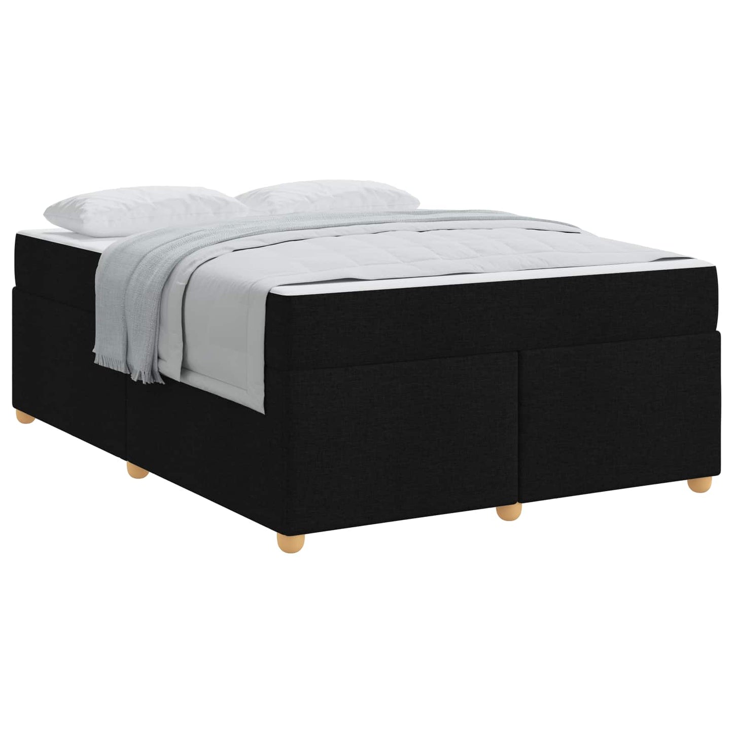vidaXL Σκελετός Κρεβατιού με στρώμα Μαύρο 140 x 200 cm ύφασμα