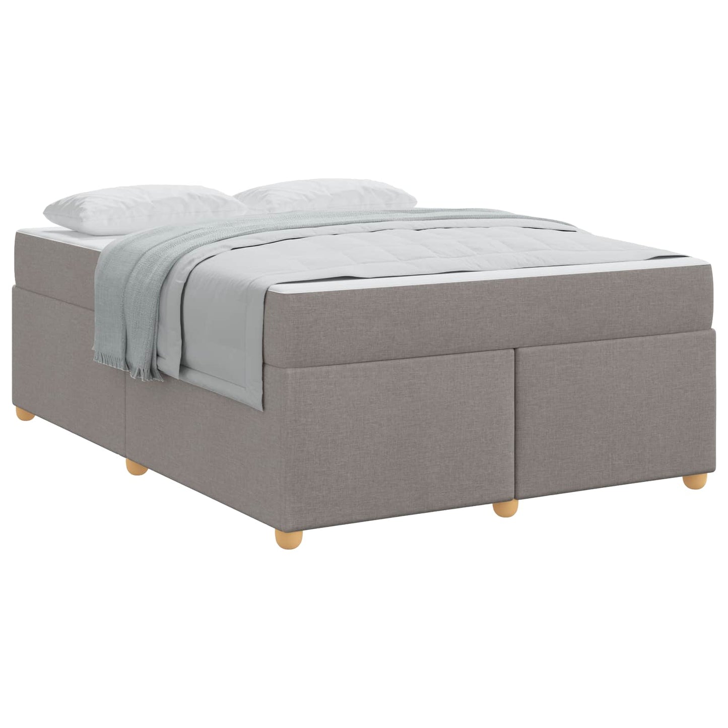 vidaXL Σκελετός Κρεβατιού με στρώμα Taupe 140 x 200 cm ύφασμα