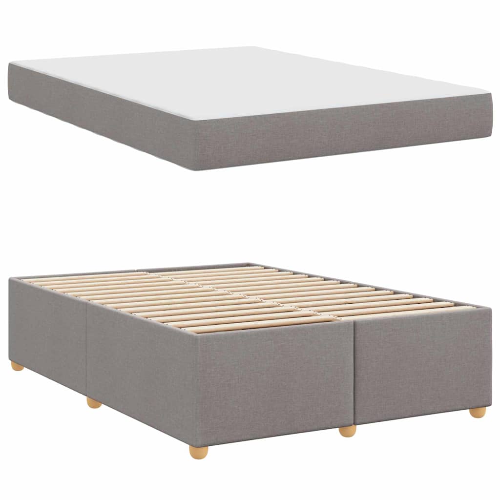 vidaXL Σκελετός Κρεβατιού με στρώμα Taupe 140 x 200 cm ύφασμα