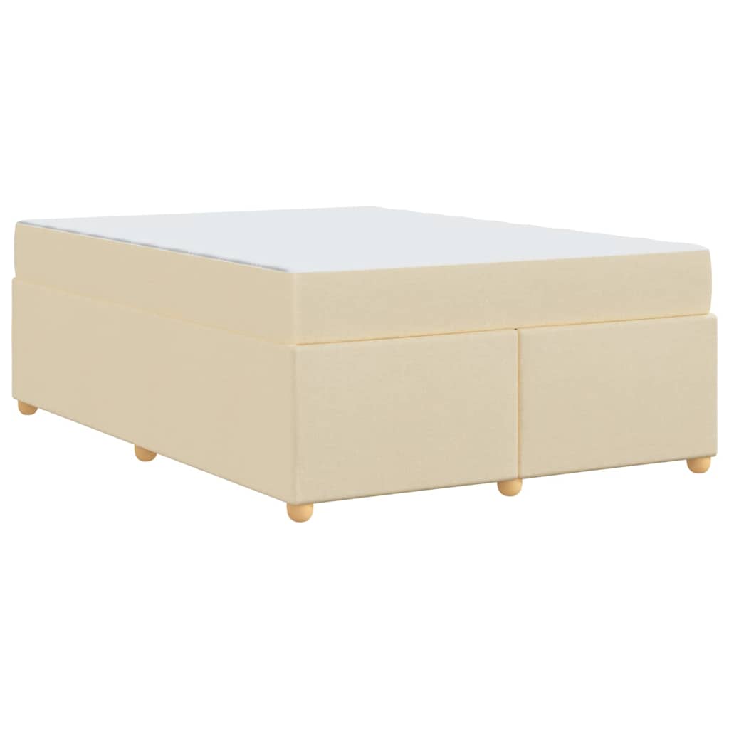 vidaXL Σκελετός Κρεβατιού με στρώμα Κρεμ 140 x 200 cm ύφασμα