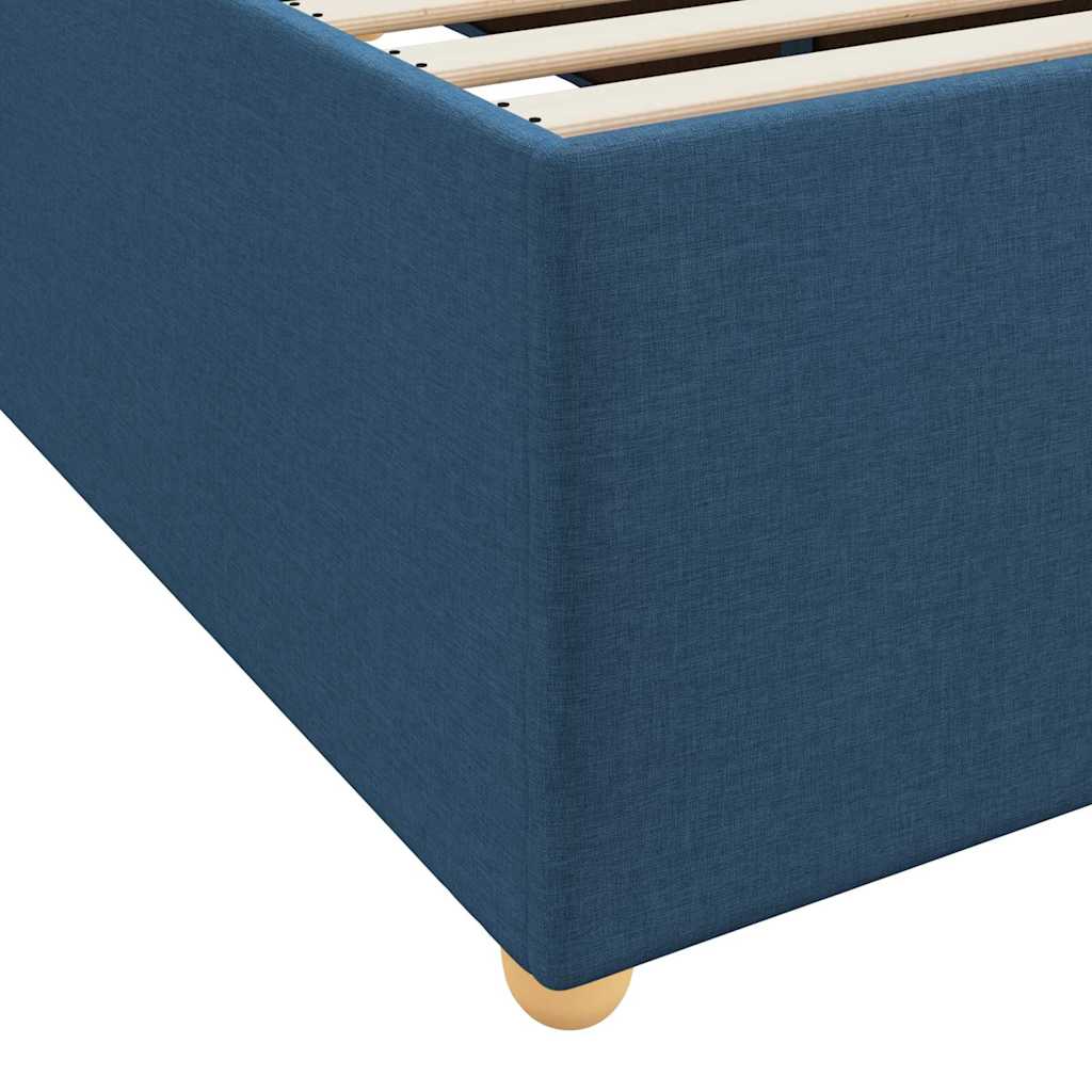 vidaXL Σκελετός Κρεβατιού με στρώμα Μπλε 140 x 200 cm ύφασμα