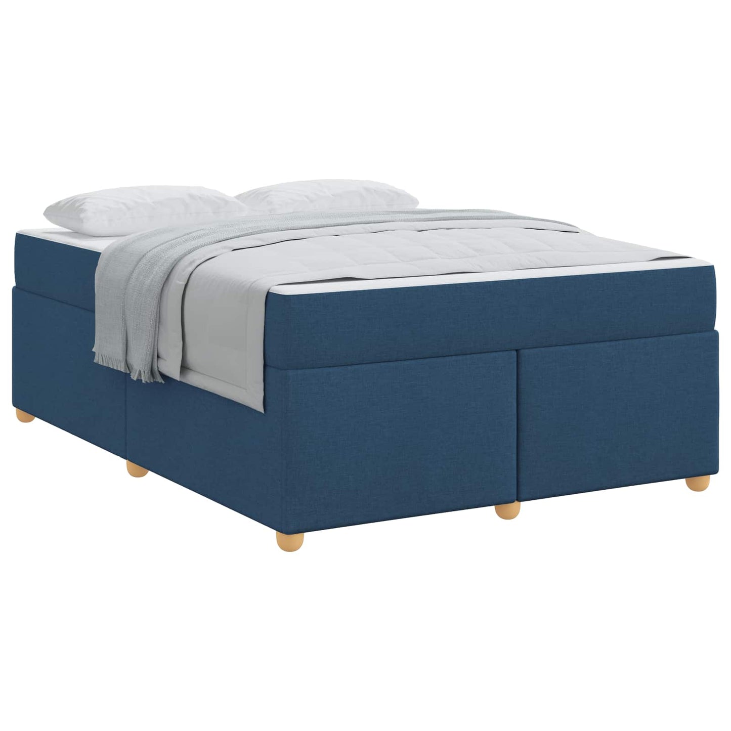 vidaXL Σκελετός Κρεβατιού με στρώμα Μπλε 140 x 200 cm ύφασμα