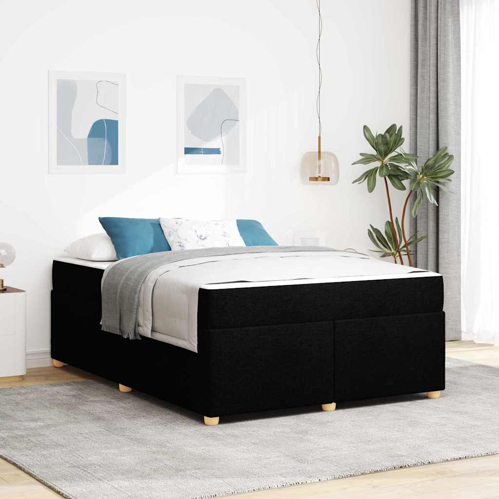 vidaXL Σκελετός Κρεβατιού με στρώμα Μαύρο 160 x 200 cm ύφασμα