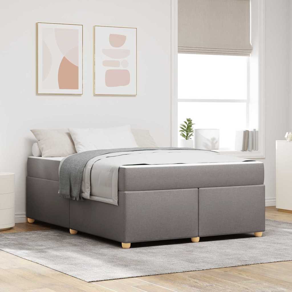 vidaXL Σκελετός Κρεβατιού με στρώμα Taupe 160 x 200 cm ύφασμα