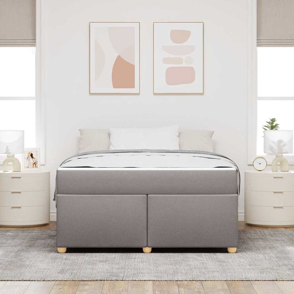vidaXL Σκελετός Κρεβατιού με στρώμα Taupe 160 x 200 cm ύφασμα