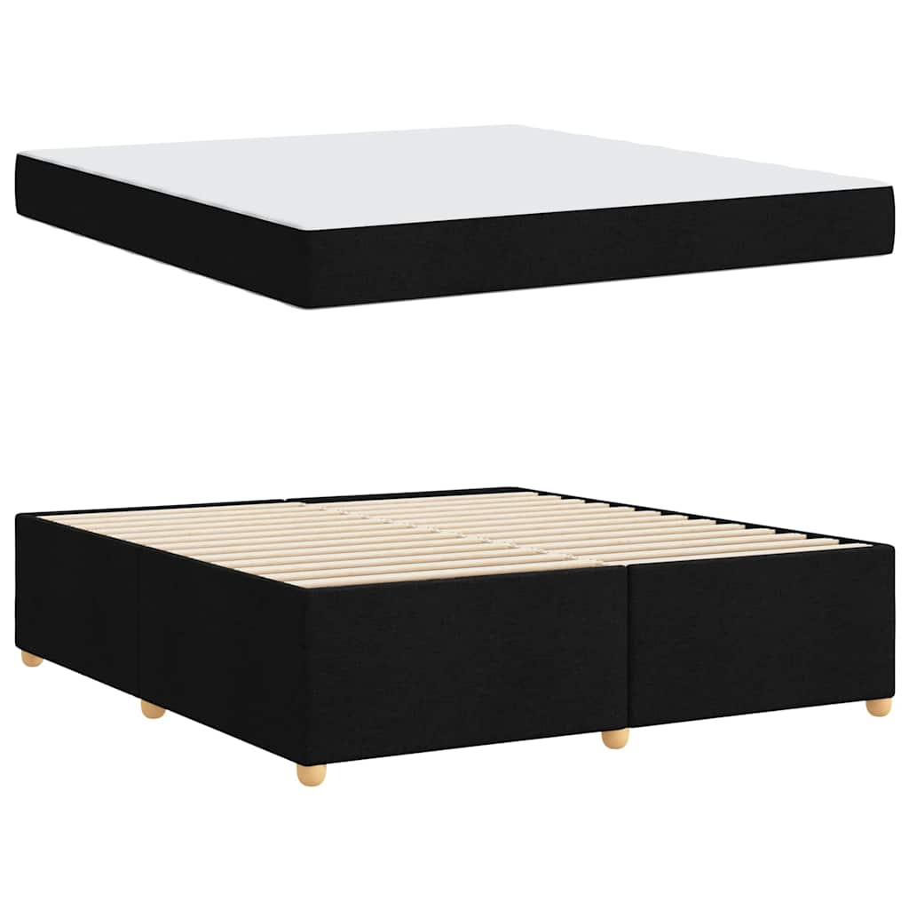 vidaXL Σκελετός Κρεβατιού με στρώμα Μαύρο 180 x 200 cm ύφασμα