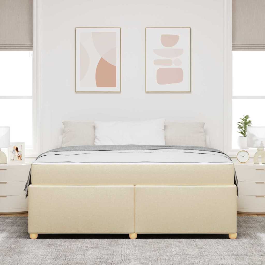 vidaXL Σκελετός Κρεβατιού με στρώμα Κρεμ 180 x 200 cm ύφασμα