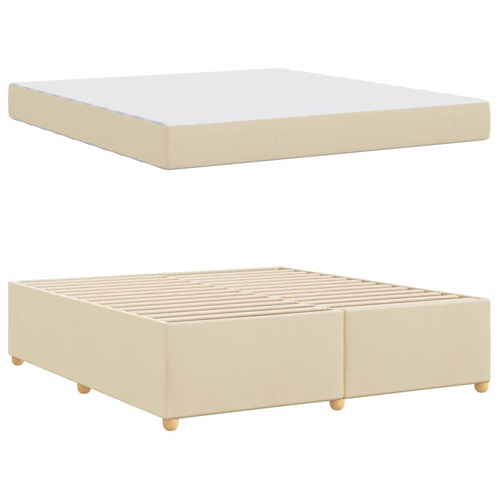 vidaXL Σκελετός Κρεβατιού με στρώμα Κρεμ 180 x 200 cm ύφασμα