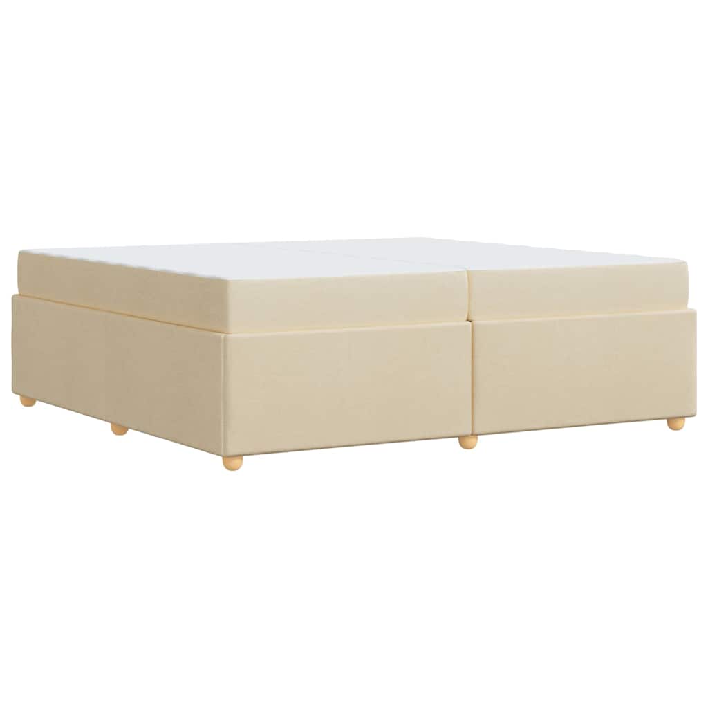 vidaXL Σκελετός Κρεβατιού με στρώμα Κρεμ 200 x 200 cm ύφασμα
