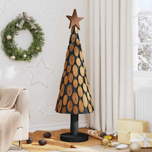 vidaXL Χριστουγεννιάτικο Δέντρο με βάση Καφέ 149 cm Μασίφ ξύλο teak
