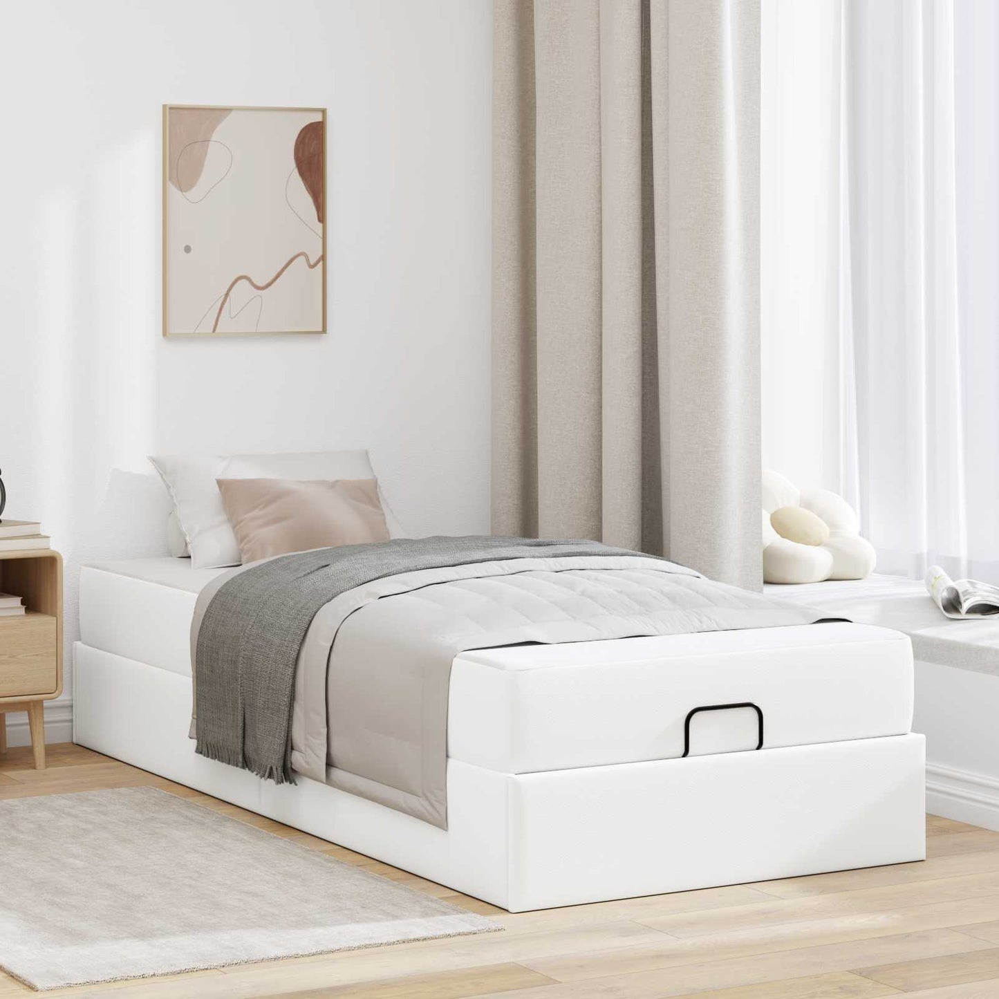 vidaXL Σκελετός κρεβατιού με στρώμα Άλλο 2 pcs Λευκό PVC