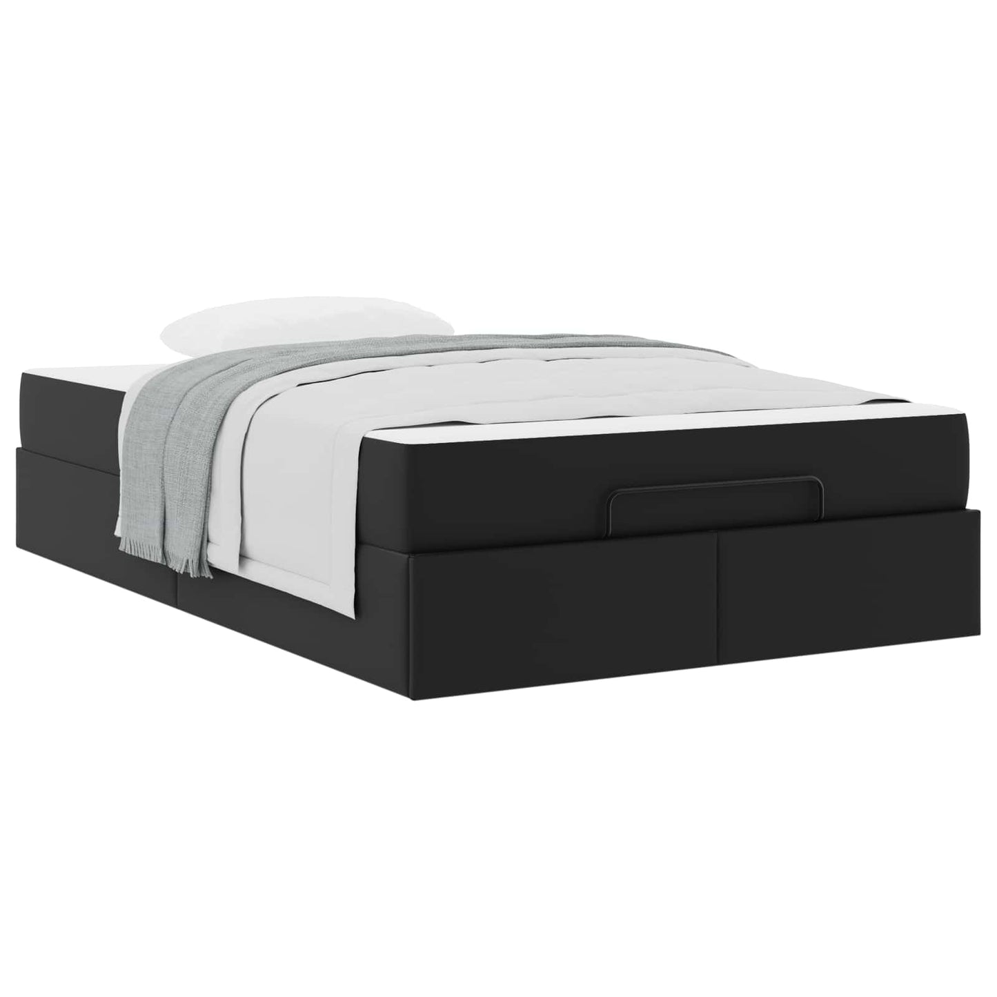 vidaXL Σκελετός κρεβατιού με στρώμα Άλλο 2 pcs Μαύρο PVC