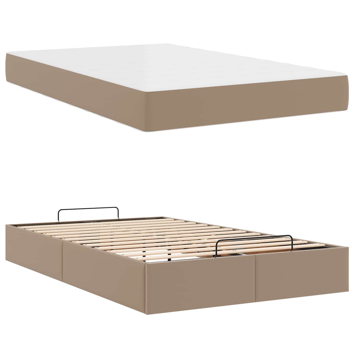 vidaXL Σκελετός κρεβατιού με στρώμα Άλλο 2 pcs Ώχρα PVC