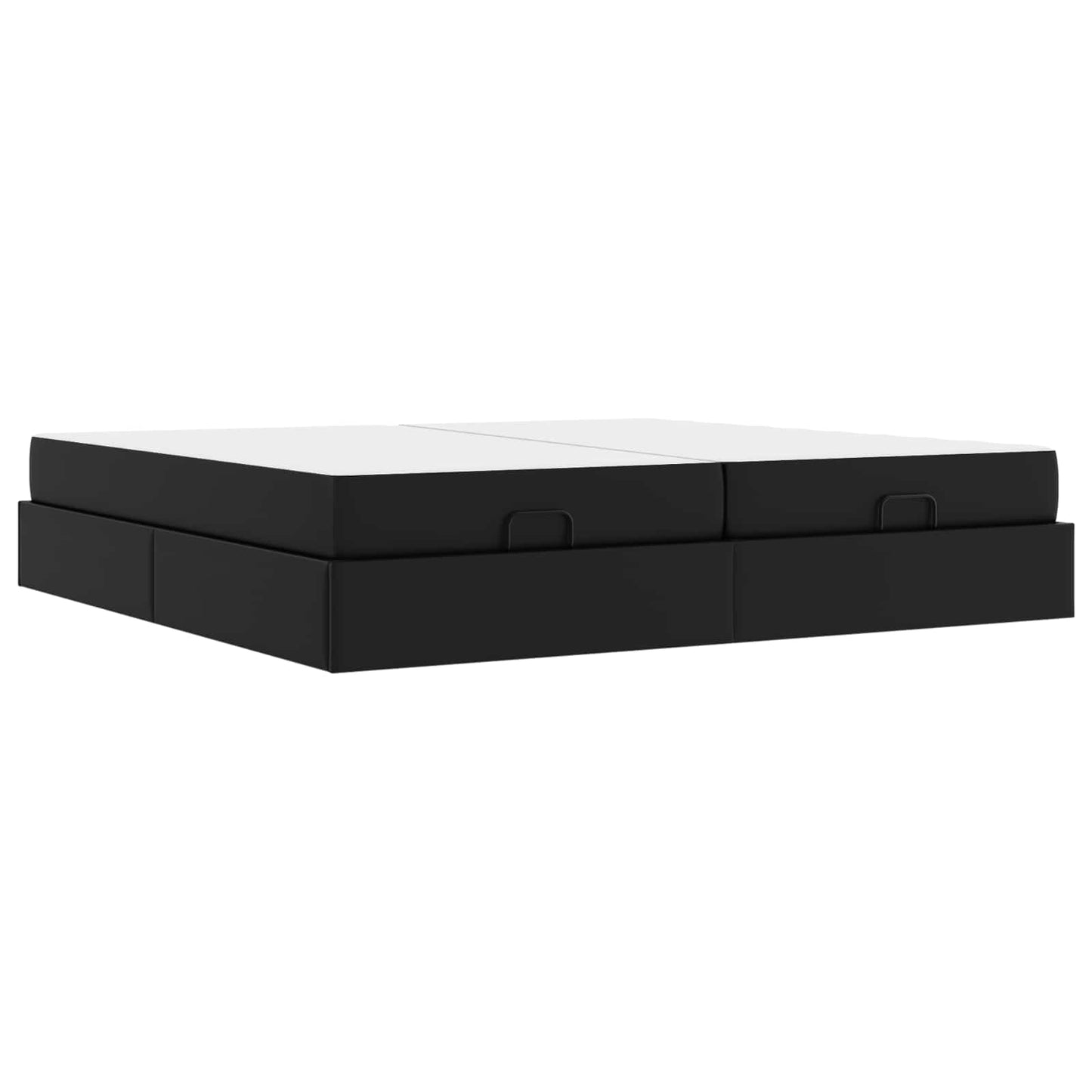 vidaXL Σκελετός κρεβατιού με στρώμα με στρώμα 2 pcs Μαύρο PVC