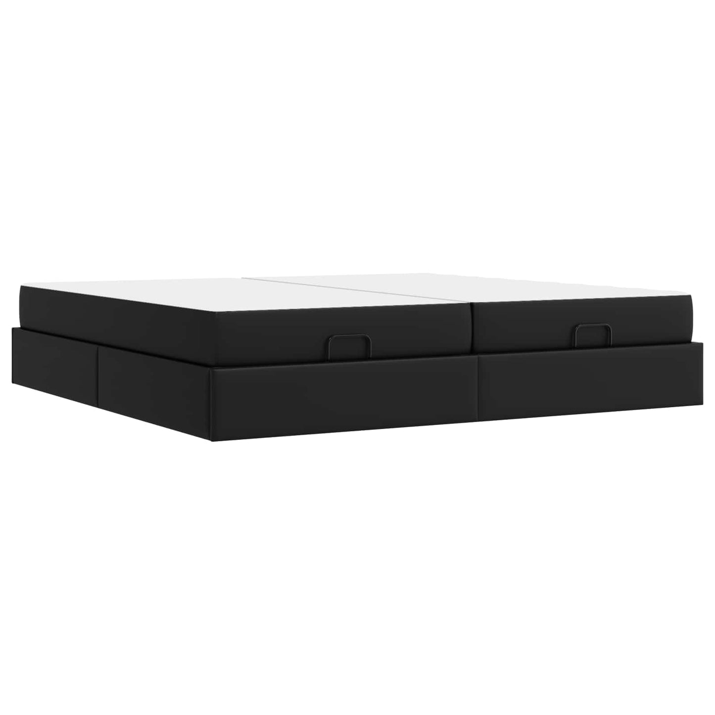 vidaXL Σκελετός κρεβατιού με στρώμα με στρώμα 2 pcs Μαύρο PVC