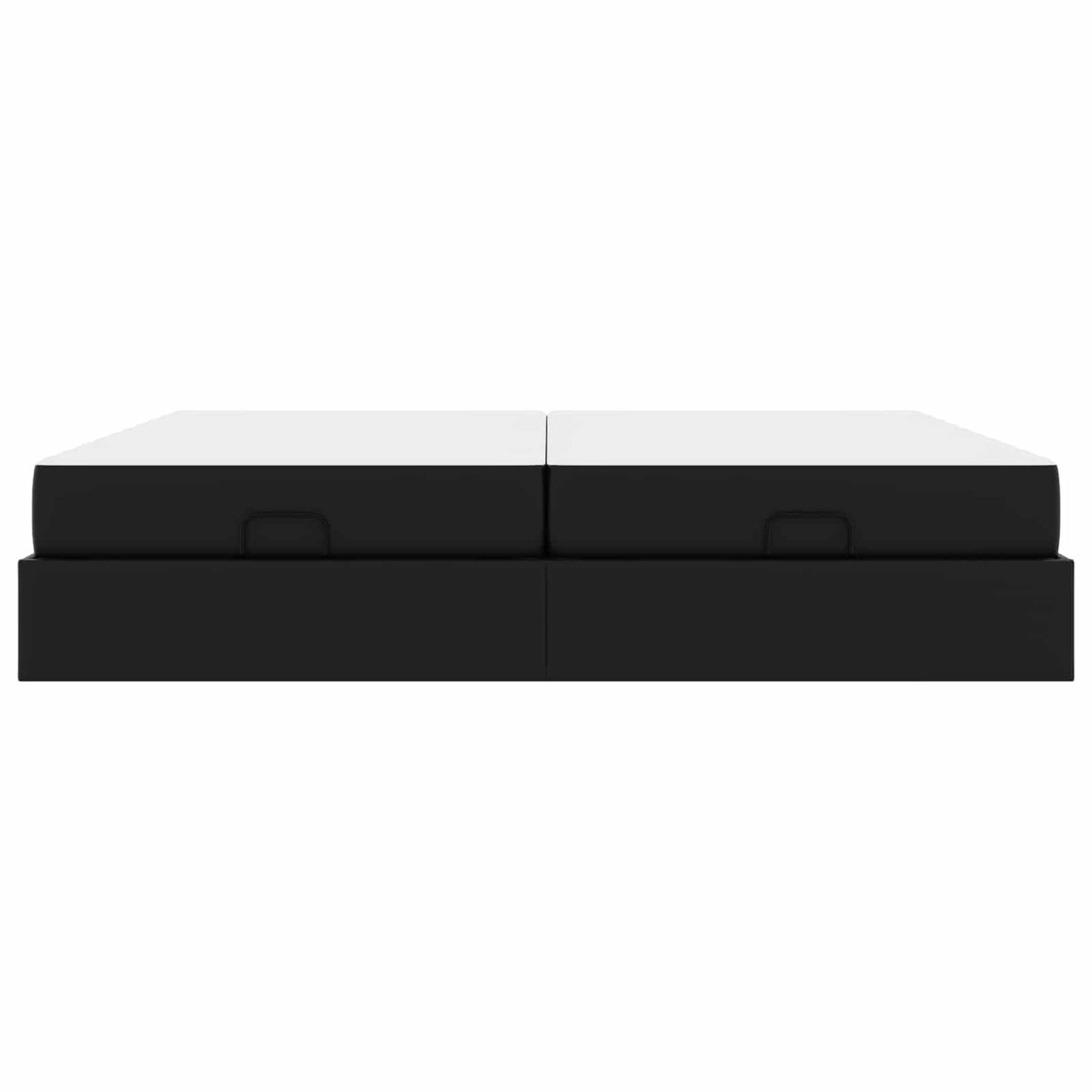 vidaXL Σκελετός κρεβατιού με στρώμα με στρώμα 2 pcs Μαύρο PVC
