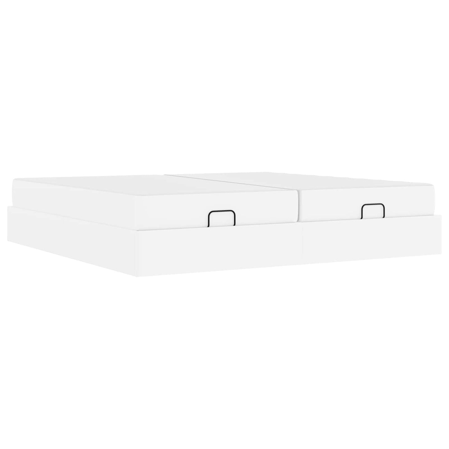 vidaXL Σκελετός κρεβατιού με στρώμα με στρώμα 2 pcs Λευκό PVC