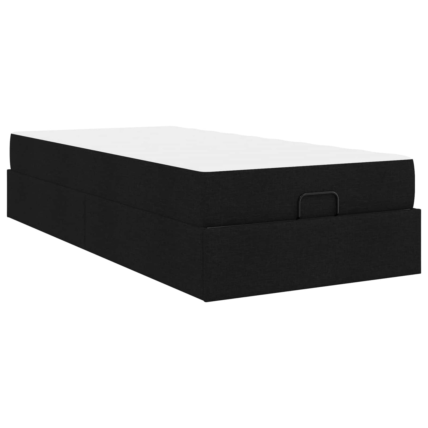 vidaXL Σκελετός κρεβατιού με στρώμα με στρώμα 2 pcs Μαύρο ύφασμα