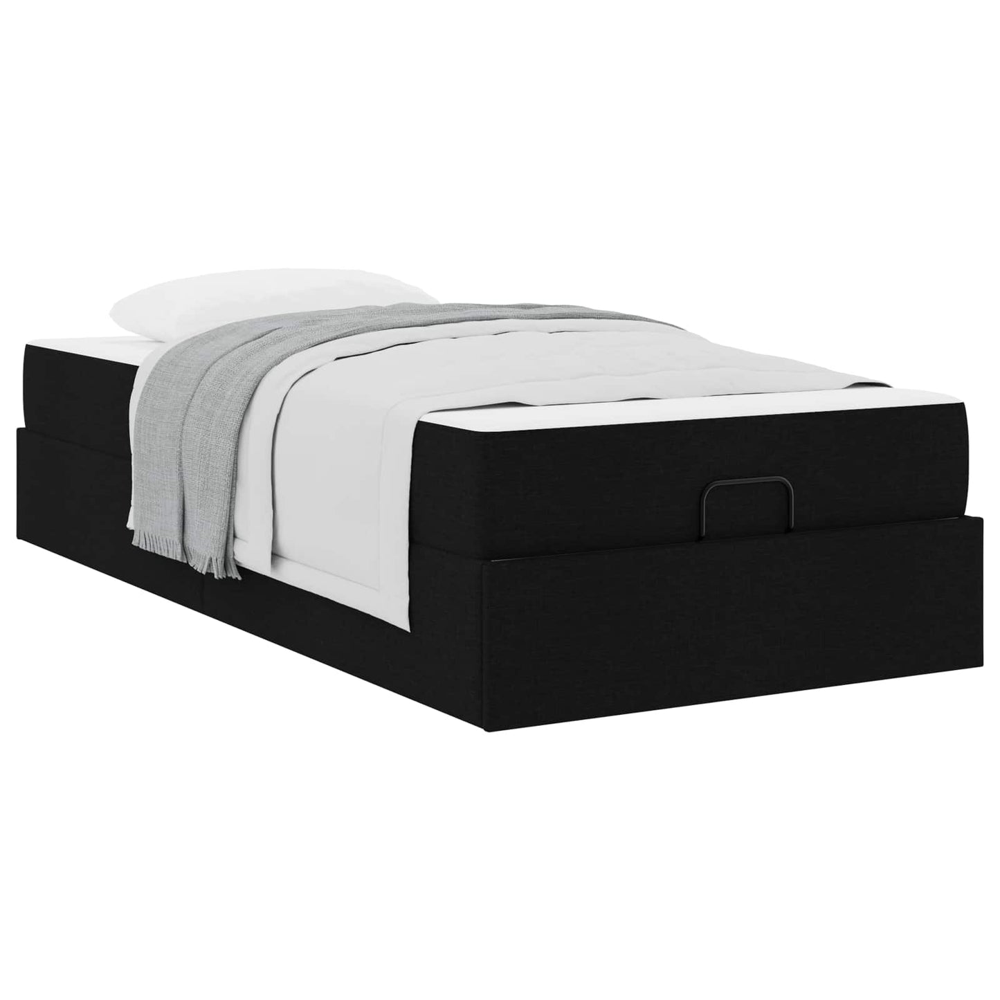 vidaXL Σκελετός κρεβατιού με στρώμα με στρώμα 2 pcs Μαύρο ύφασμα