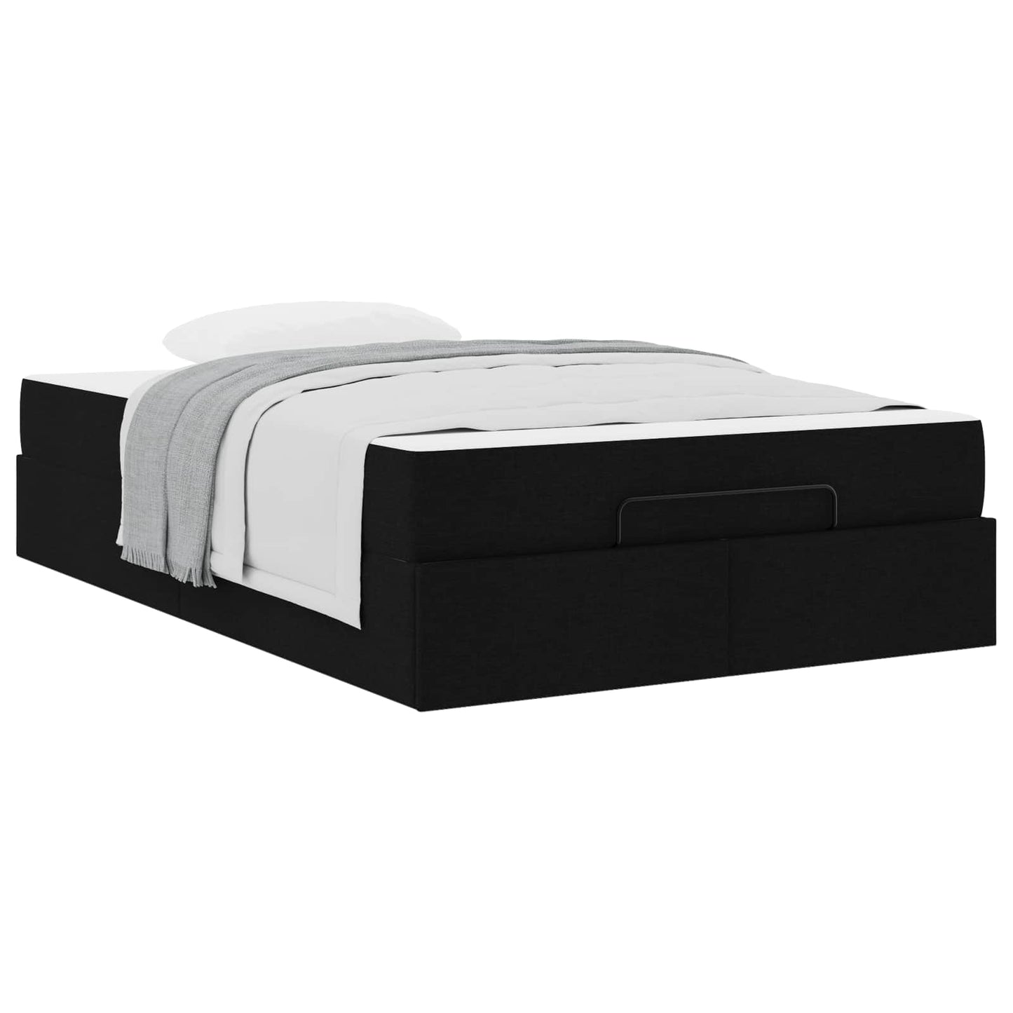 vidaXL Σκελετός κρεβατιού με στρώμα με στρώμα 2 pcs Μαύρο ύφασμα