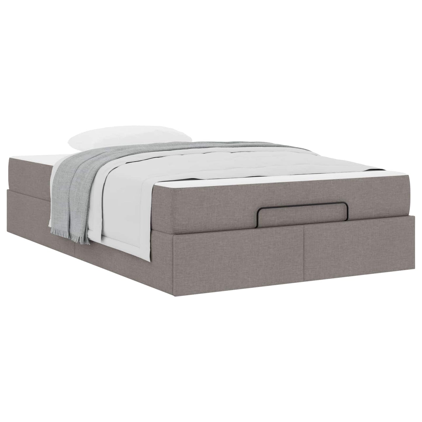 vidaXL Σκελετός κρεβατιού με στρώμα 2 pcs Taupe ύφασμα