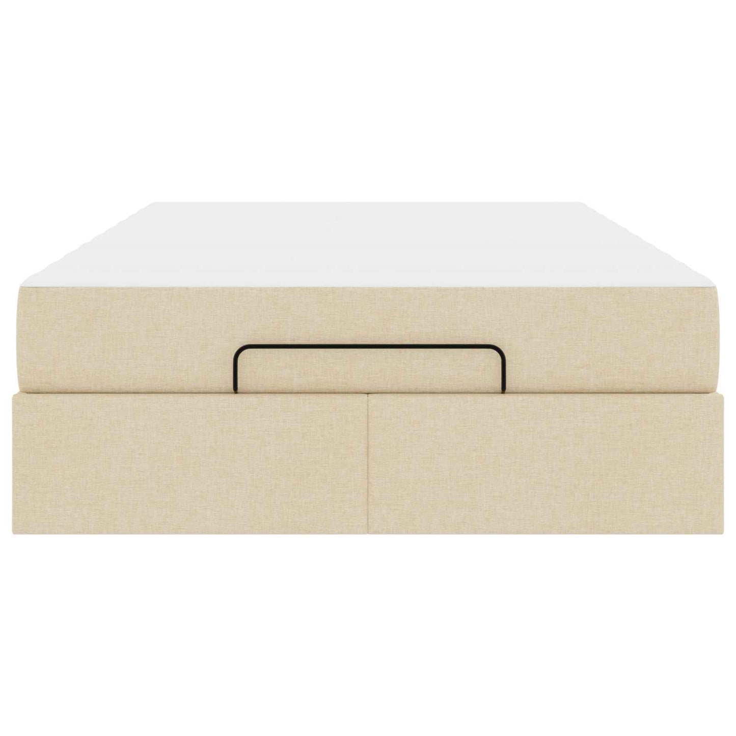 vidaXL Σκελετός κρεβατιού με στρώμα 2 pcs Κρεμ ύφασμα