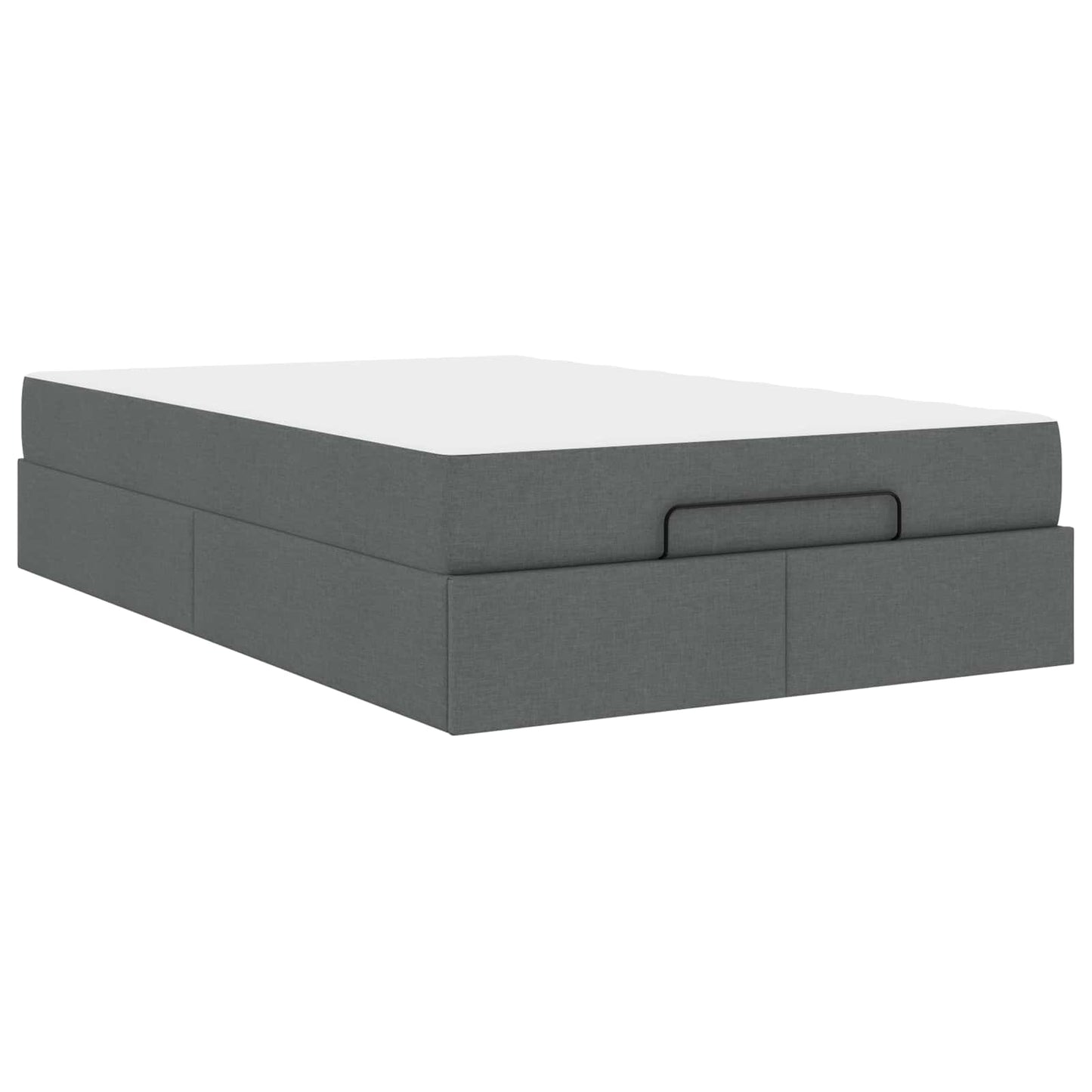 vidaXL Σκελετός κρεβατιού με στρώμα με στρώμα 2 pcs Σκούρο Γκρι ύφασμα