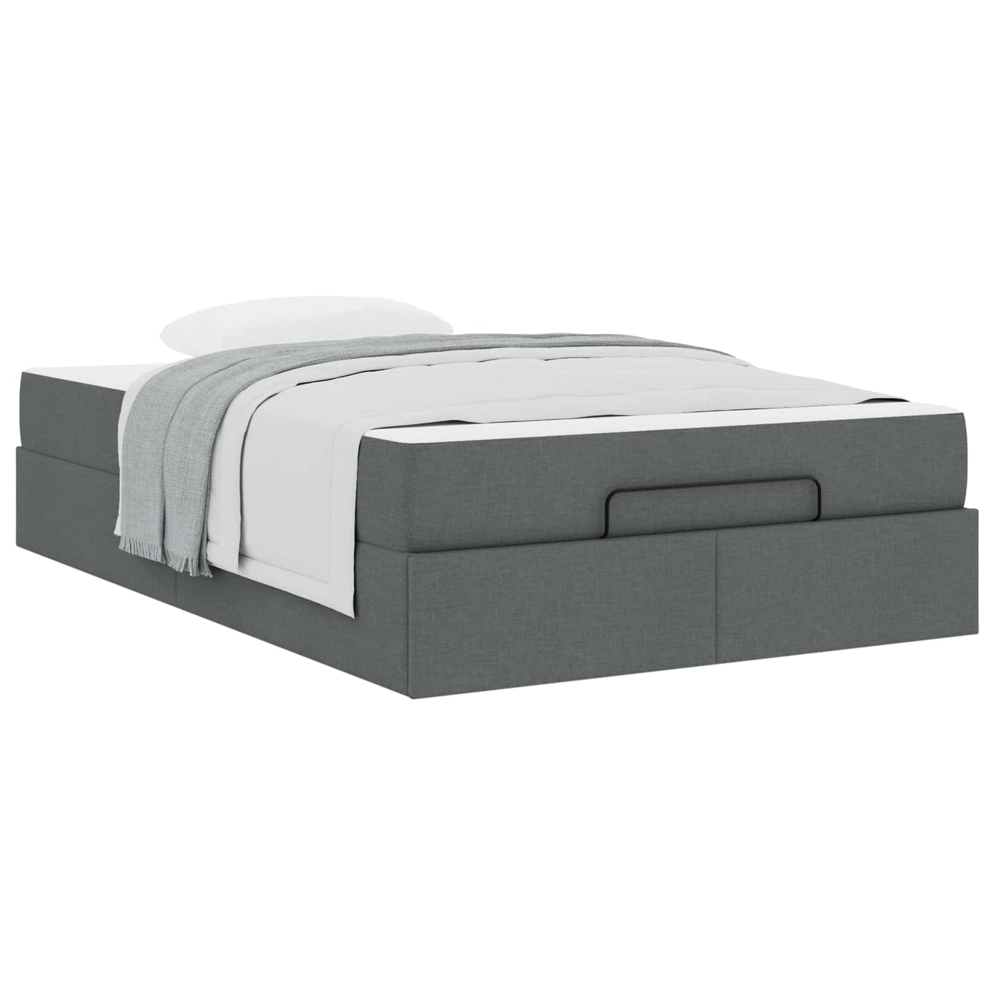 vidaXL Σκελετός κρεβατιού με στρώμα με στρώμα 2 pcs Σκούρο Γκρι ύφασμα